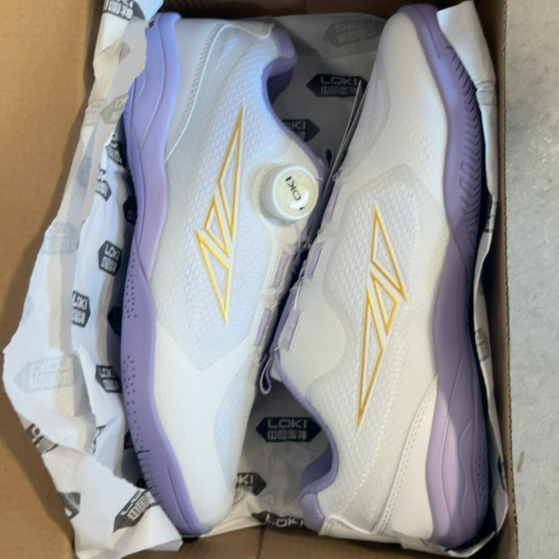 Badminton Shoes Men - Professionele tafeltennisschoenen, unisex, wit en paars,