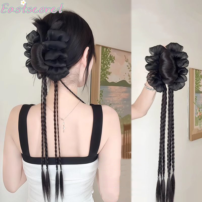 Feather Shuttlecock - Zwarte strik, halve haarclip, haarclip met