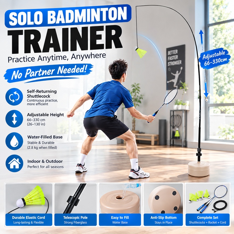 Solo Badminton Trainer Zelfter - Badminton Shuttlecock recensie en prijs